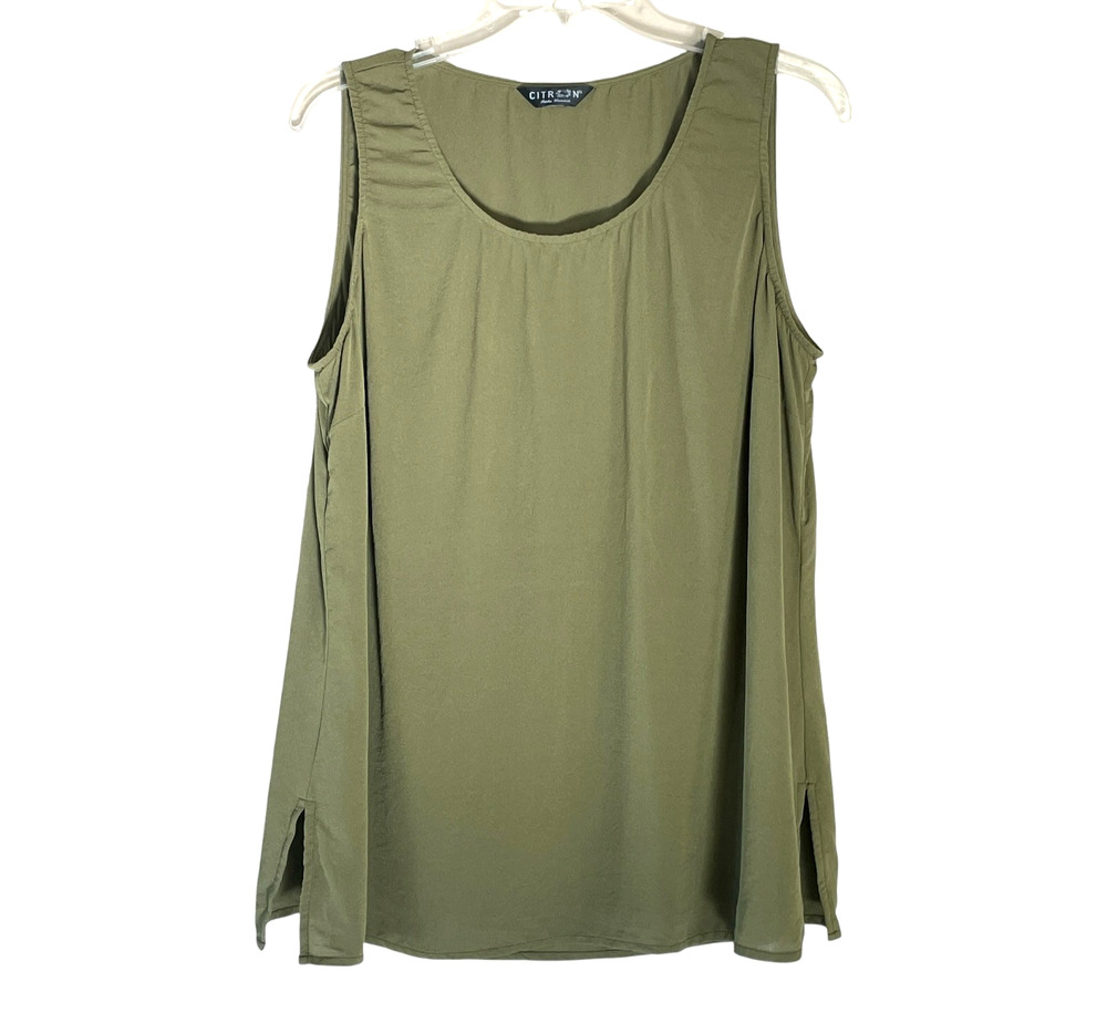 CITRON SANTA MONICA Women's Size XL Olive Green Pullover Sleeveless Tank Top